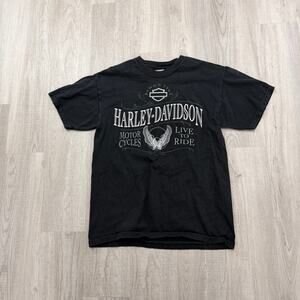 Vintage Harley Davidson Shirt Men's Medium Black Farmington Hills Michigan y2k